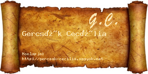 Gercsák Cecília névjegykártya
